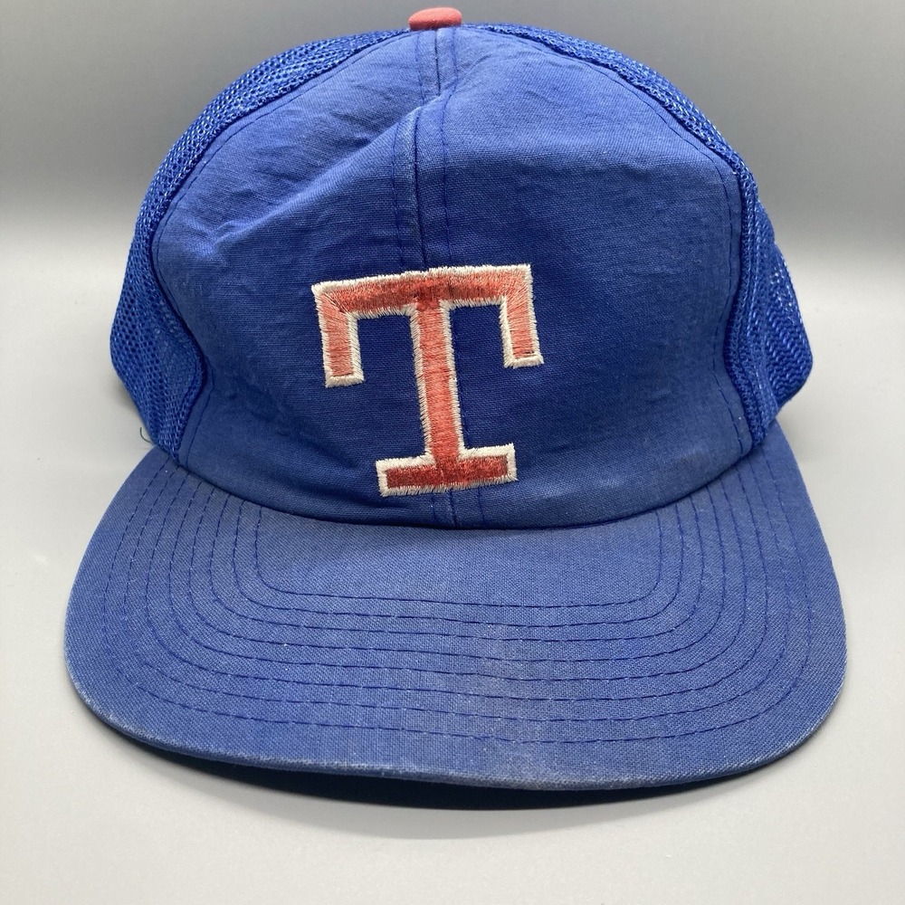 Vintage 90s Twins Enterprise Texas Rangers SnapBack Trucker Hat Size S/M